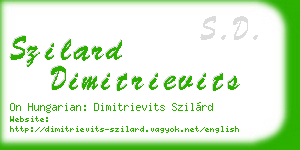 szilard dimitrievits business card