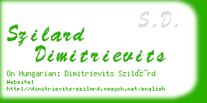 szilard dimitrievits business card